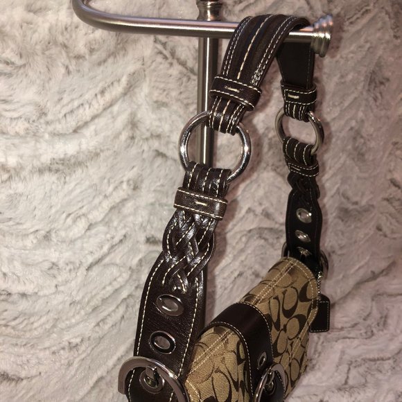 NEW Signature Brown Leather Braided Shoulder Bag - Picture 2 of 4